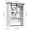Over The Toilet Bathroom Cabinet with Sliding Barn Door, Bathroom Organizer Cabinet with Towels Bar - 3 of 4