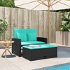 Patio Sofa with Cushions 2-Seater Poly Rattan  vidaXL - 3 of 4