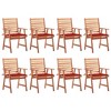 vidaXL Patio Dining Chairs 8 Pcs Outdoor Chair with Cushions Solid Wood Acacia - 2 of 4