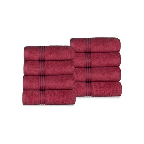 Premium Cotton Heavyweight Plush Highly-absorbent Luxury Hand Towel Set,  Burgundy - Blue Nile Mills : Target