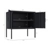 GDFStudio Neville Modern 2-Door Metal Accent Cabinet with Adjustable Shelf - 3 of 4