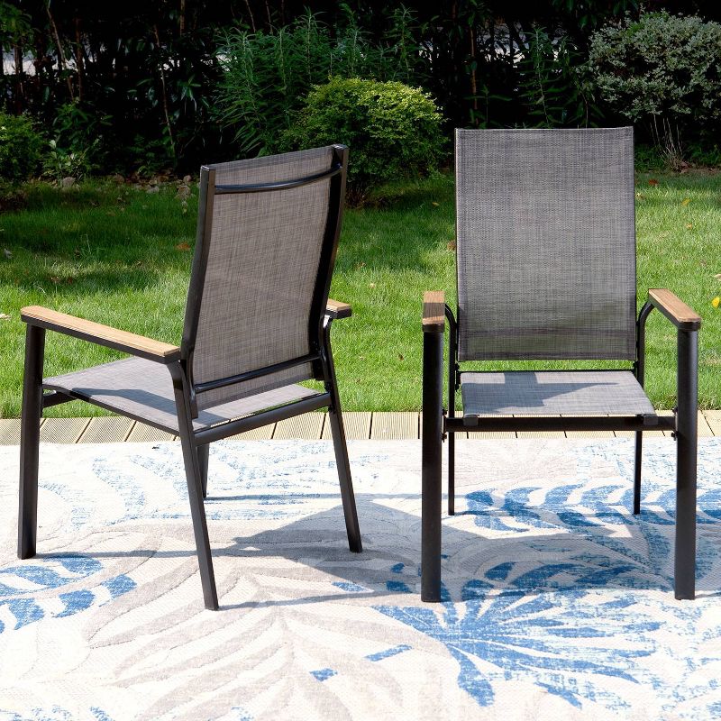 5pc Outdoor Dining Set with Sling Chairs &#38; Square Powder Coated Aluminum Table - Captiva Designs, 3 of 15