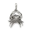 Black Bow Jewelry Sterling Silver Cancer the Crab Zodiac 3D Antiqued Pendant - 4 of 4