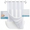 White No Hook Shower Curtain with Snap - in Liner, 71Wx 74H Waffle Weave 230GSM - 3 of 4