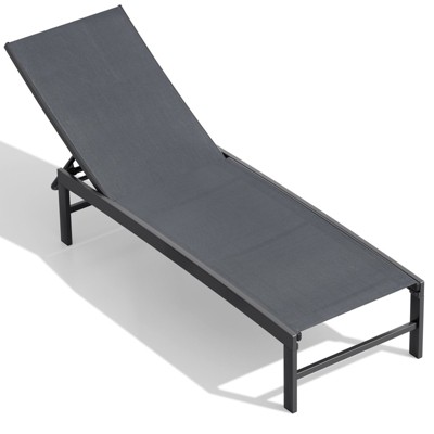 Crestlive Products Chaise Lounge Chair Outdoor Set of 2 Adjustable 5 Positions Pool Tanning Recliner Outdoor Lounge Furniture
