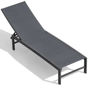 Crestlive Products Chaise Lounge Chair Outdoor Set of 2 Adjustable 5 Positions Pool Tanning Recliner Outdoor Lounge Furniture - 1 of 4