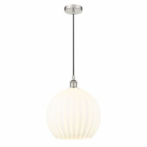 White Venetian - 1 Light Cord Hung Pendant In Modern Style-16.63 Inches Tall and 13.75 Inches Wide - 1 of 1