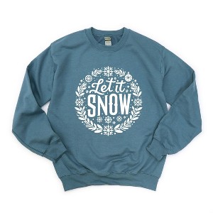 Simply Sage Market Women's Graphic Sweatshirt Let It Snow Wreath - 1 of 4