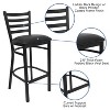 Emma and Oliver Ladder Back Black Metal Restaurant Dining Barstool - image 3 of 4