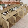 Buffet Cabinet with Storage, 62'' Large Sideboard, With 3 Drawers and 4 Fluted Glass Doors, Coffee Bar Buffet Table for Dining Room, Kitchen - 4 of 4