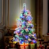 SEVOBAL 4FT Snow Flocked Christmas Tree Christmas Trees Prelit Artificial Christmas Tree Pre-Lit Set Premium Holiday Décor, Green, 31.5"*14.1"*11.9" - 4 of 4