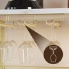 3-Tier Wine Bar Cabinet w/Detachable Rack - Buffet Storage w/Glass Holder & Mesh Door - 4 of 4