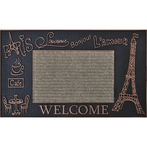 J&V TEXTILES Original Durable Rubber Door Mat, 18x28, Heavy Duty Doormat, Indoor Outdoor, Waterproof, Easy Clean, Low-Profile Mats for Entry, Garage - 1 of 2