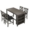 CAVINAS Dining Table Set for 4 Kitchen Table 5 Pieces Counter Height Rustic Farmhouse Wooden Bar Table for Dining Room - 3 of 4