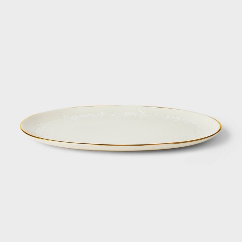 Oval Porcelain Serving Platter 15.5'' White - Threshold™ : Target