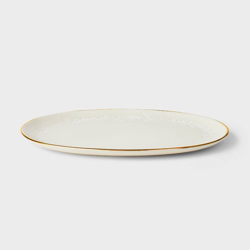 Stoneware Serving Platter Snowfall White - Threshold&#8482; designed with Studio McGee, 1 of 6