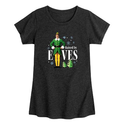 Girls' Elf Raised By Elves Short Sleeve Graphic T-Shirt - Heather Black ...