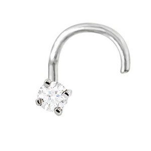 Jewelry Avalanche 22G 14K Gold Nose Screw Nose Stud with Moissanite - 1 of 4