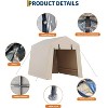GustoWave 6x8 FT Portable Outdoor Storage Shed, UV-Resistant Carport for Motorcycle, Firewood - 3 of 4