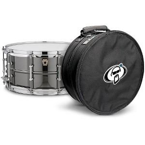 Ludwig Black Beauty Snare Drum With Tube Lugs and Protection Racket Case - 1 of 4