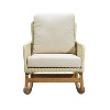 VYNXARIA Contemporary Ivory Wicker Rocking Chair - Timeless Comfort for Every Space - 3 of 4