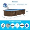 Bestway Hydrium 24' x 12' x 52" Oval Above Ground Swimming Pool Set Outdooor Steel Wall Family Pool with Sand Filter, Ladder, & Cover, Brown Woodgrain - 3 of 4
