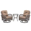 SKRAN Set of 3 Outdoor Patio Chairs, 360 Degree Swivel Rocker Patio Conversation Set with Thickened Cushions and Coffee Table for Backyard - 2 of 4