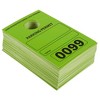 Juvale 100 Pack Temporary Parking Permit Hang Tags Numbered 0001- 0100, Hanging Passes for Car Mirrors, Bulk, Green, 3.15 x 4.75 In - 4 of 4