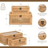 Cheung's Brielle Set of 2 Rectangular Rattan & Glass Boxes - 2 of 4