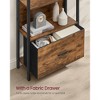 5 - Tier Industrial Bookshelf with Drawer-Steel Frame, 9.4" x 23.6" x 65",Rustic Brown and Black Finish - 3 of 4