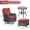 Gymojoy Outdoor Swivel Chair with Ottoman High Back Glider Chair with Soft Cushion - 2 of 4