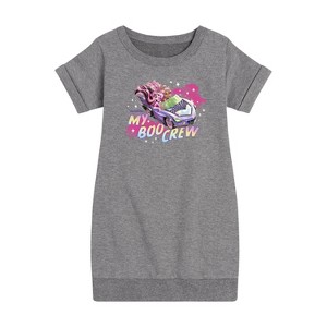 Girls' - Mattel - My Boo Crew Racecar Graphic Short Sleeve Fleece Dress - 1 of 3