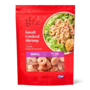 Small Tail Off Peeled & Deveined Cooked Shrimp - Frozen - 71-90ct/16oz - Good & Gather™ - 1 of 4