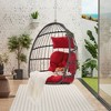 CAVINAS Hanging Egg Swing Chair,Gray Rattan Patio Swing with Cushion for Indoor Outdoor Porch Courtyard - 2 of 4