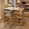 Dining Table Set for 2, Kitchen Table and Upholstered Chairs for 2, 3 Piece Counter Height Bar Table Set - 2 of 4