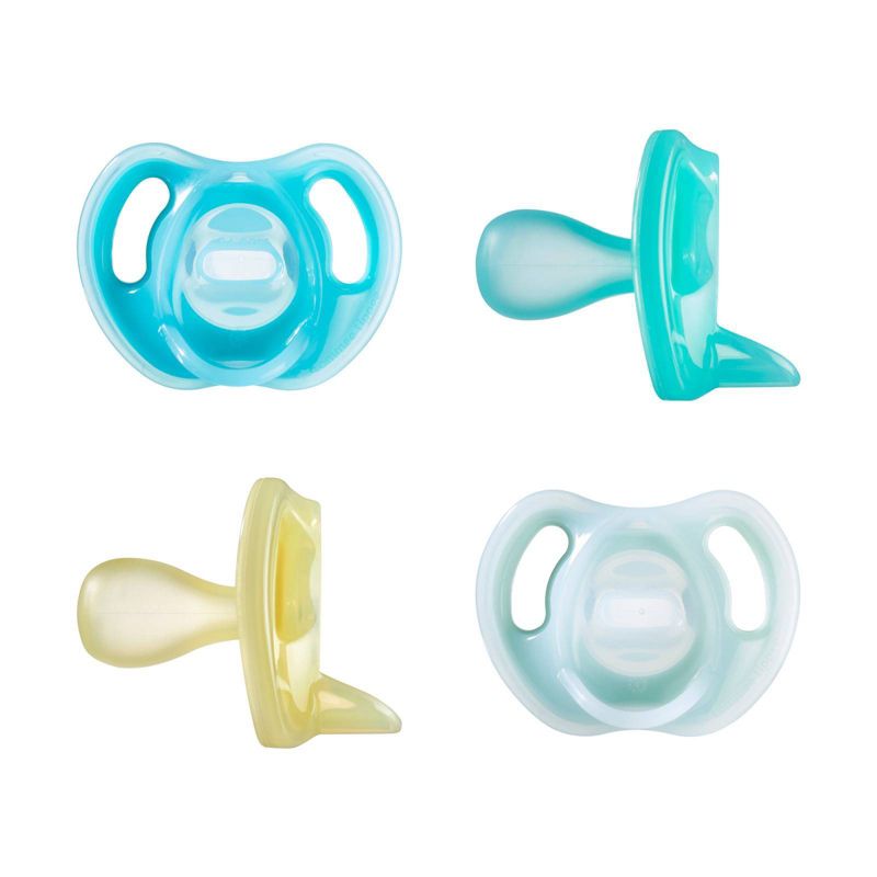 Tommee Tippee Ultra-Light Silicone Baby Pacifier 6-18m - Blue/Yellow - 4pk, 1 of 10