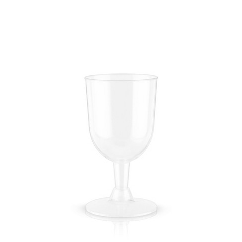 True Party Disposable Plastic Wine Glasses, Stemmed Clear Plastic