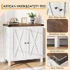 Farmhouse Sideboard Buffet Cabinet with Adjustable Shelf & Barn Doors, Small Kitchen Storage Cabinet - 4 of 4