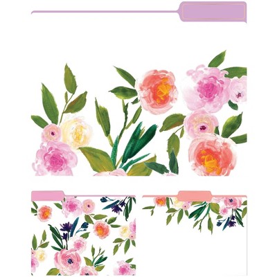 Eccolo Floral Top Tab File Folders Letter Size ST617C