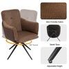 PAGED Accent Chair Set of 2, Swivel Accent Chair with Metal Base, Upholstered Arm Chair for Living Room, Beige - 2 of 4