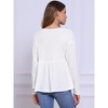 INSPIRE CHIC Women's Long Sleeve Crew Neck Peplum Ruffle Hem Blouse - 3 of 4
