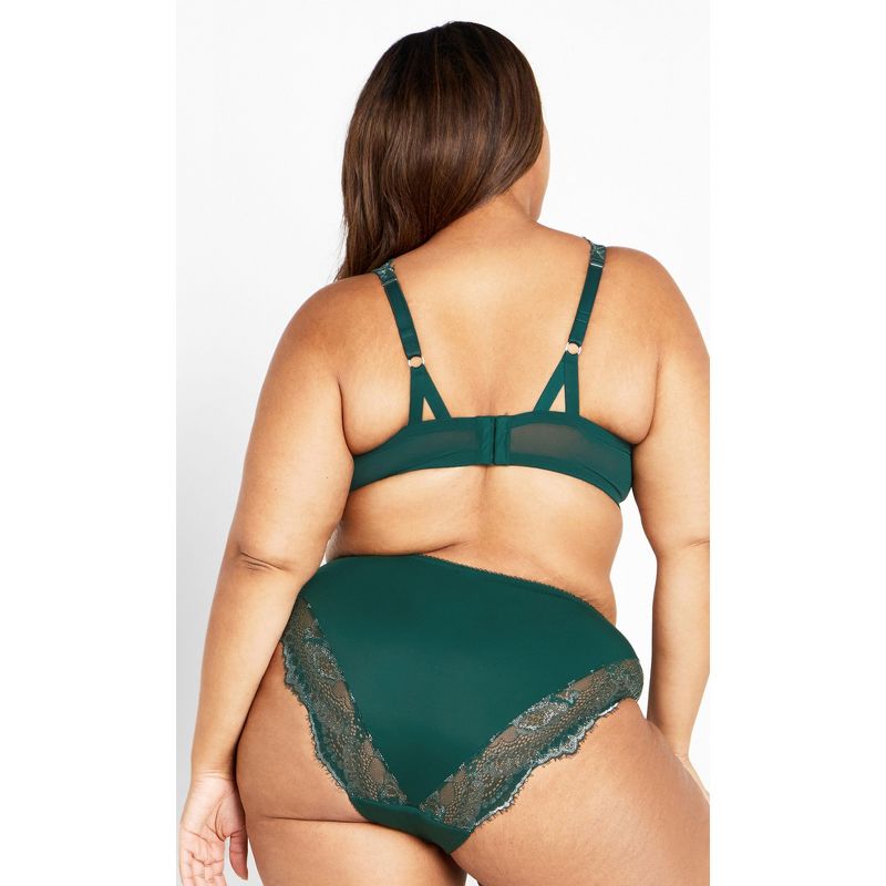 Women's Plus Size Isadora Demi Contour Bra - emerald | CITY CHIC, 3 of 6