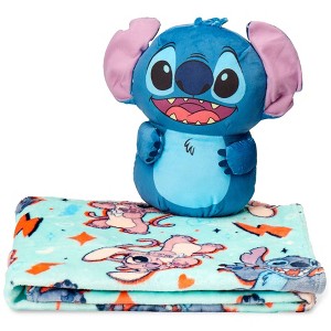 Disney Stitch Blanket and Character Hugger Pillow Silk Touch Throw Set 40" x 50" Multicolored - 1 of 4