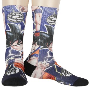 Dragon Ball Z Socks For Men Goku Fighting Stance Design Sublimated Mid-Rise Crew Socks - 1 of 4