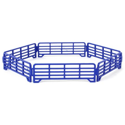 1/64 Pack of 6 Blue Long Fence Links,  3D Printed Farm Model RW-32
