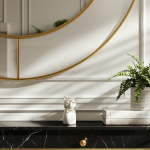 Sagebrook Home Ceramic Puppy with Glasses and Bow Tie Figurine - Contemporary White and Gold Dog Sculpture for Home or Office - 1 of 4