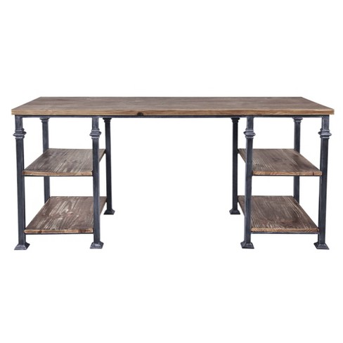 Nekhen Industrial Desk Pine Modern Home Target