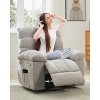 GustoWave Rocking Recliner Chair, 360° Swivel & 30° Rocking, Upholstered Fabric Nursery Chair with Side Pockets - 2 of 4
