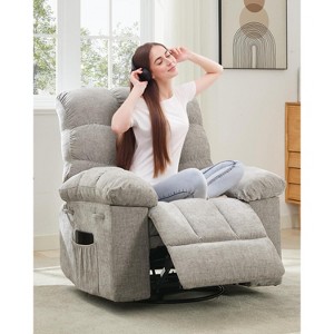 Recliner Chair, 360° Swivel Rocker Chair for Small Spaces,Upholstered Fabric Glider Nursery Chair - 1 of 4