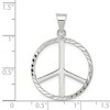 Black Bow Jewelry Sterling Silver 25mm Diamond Cut Peace Symbol Pendant - 4 of 4